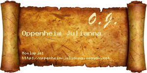 Oppenheim Julianna névjegykártya